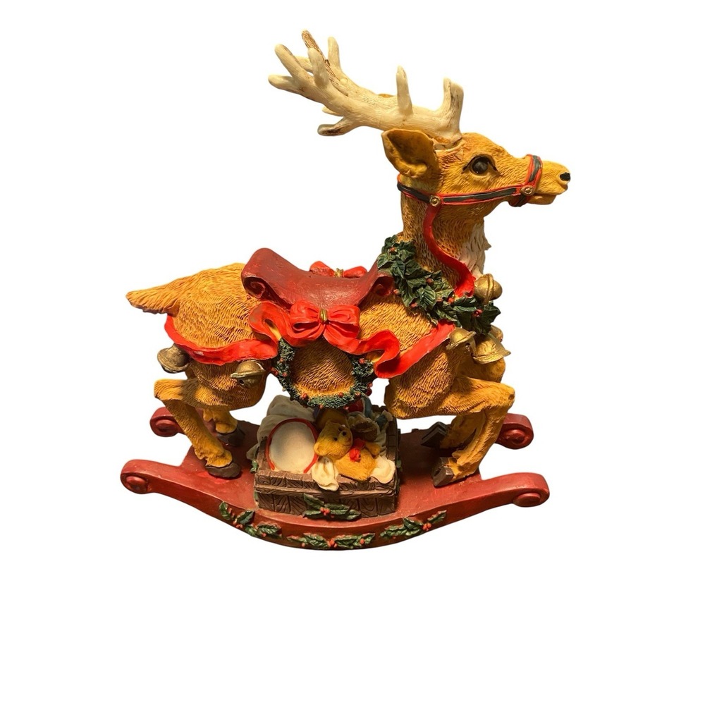 Windsor Collection MUSICAL ROCKING REINDEER Music Box plays "jingle bells"‎